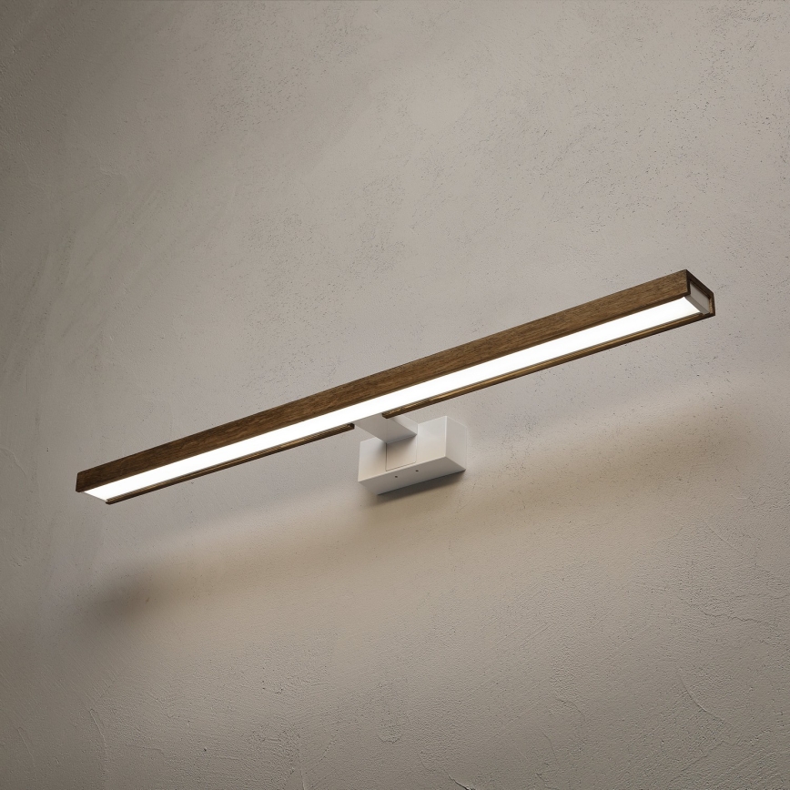 Brilagi - LED Koupelnové osvětlení zrcadla 3v1 WOODY MIRROR LED/15W/230V 80 cm IP44 bílá/dub ořech