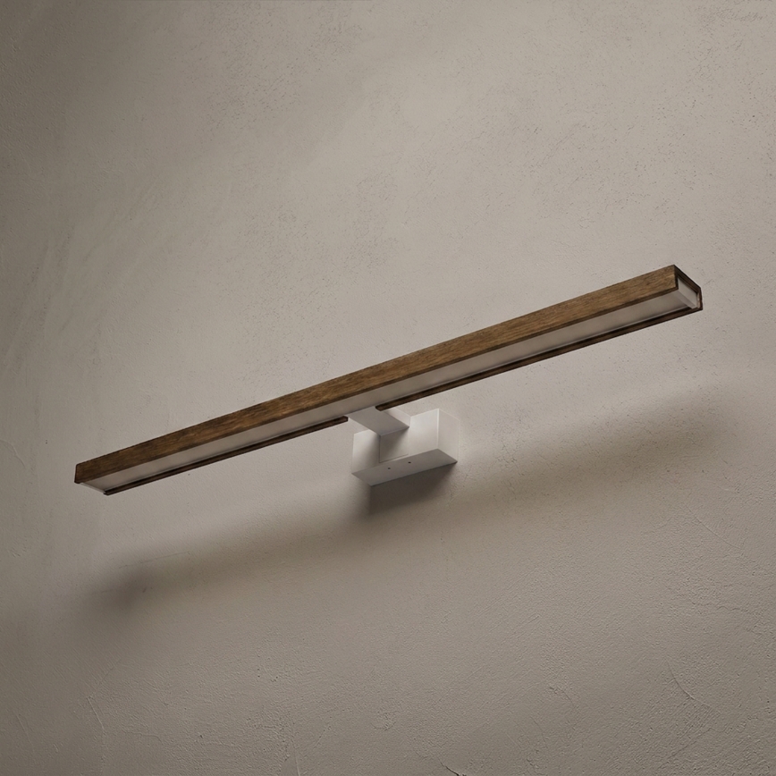 Brilagi - LED Koupelnové osvětlení zrcadla 3v1 WOODY MIRROR LED/15W/230V 80 cm IP44 bílá/dub ořech