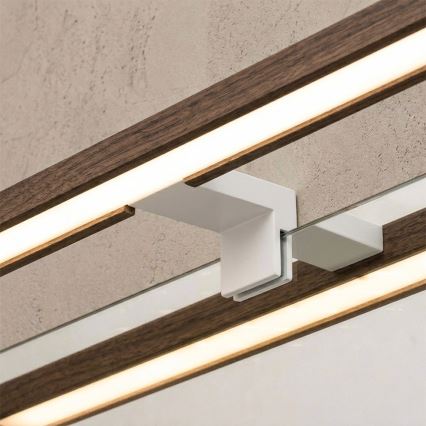 Brilagi - LED Koupelnové osvětlení zrcadla 3v1 WOODY MIRROR LED/8W/230V 40 cm IP44 bílá/dub