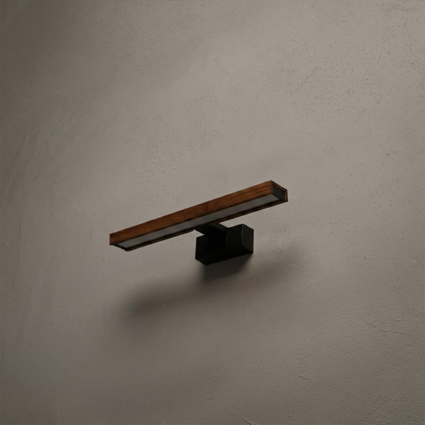 Brilagi - LED Koupelnové osvětlení zrcadla 3v1 WOODY MIRROR LED/8W/230V 40 cm IP44 černá/dub