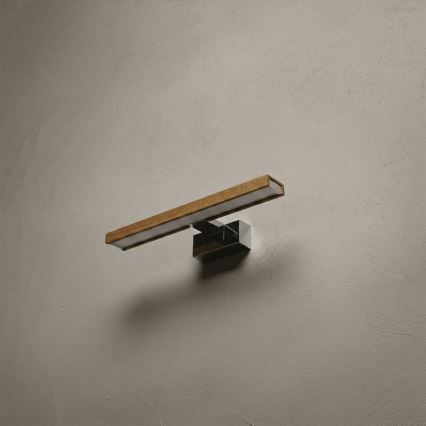 Brilagi - LED Koupelnové osvětlení zrcadla 3v1 WOODY MIRROR LED/8W/230V 40 cm IP44 lesklý chrom/dub