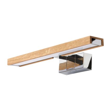 Brilagi - LED Koupelnové osvětlení zrcadla 3v1 WOODY MIRROR LED/8W/230V 40 cm IP44 lesklý chrom/dub
