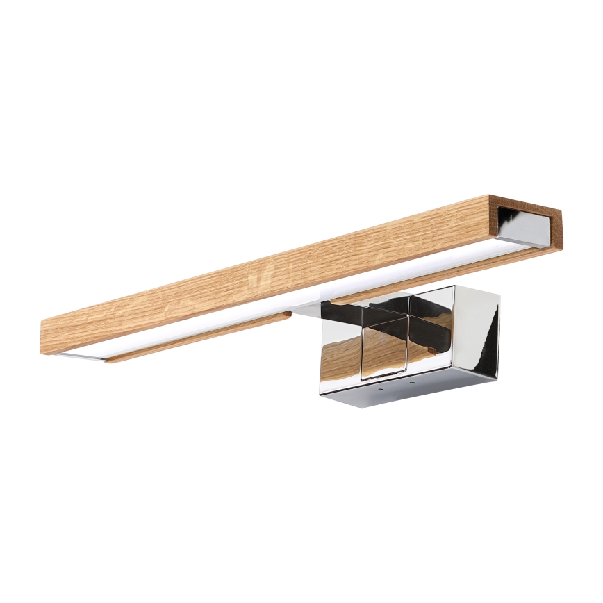 Brilagi - LED Koupelnové osvětlení zrcadla 3v1 WOODY MIRROR LED/8W/230V 40 cm IP44 lesklý chrom/dub