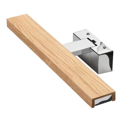 Brilagi - LED Koupelnové osvětlení zrcadla 3v1 WOODY MIRROR LED/8W/230V 40 cm IP44 lesklý chrom/dub