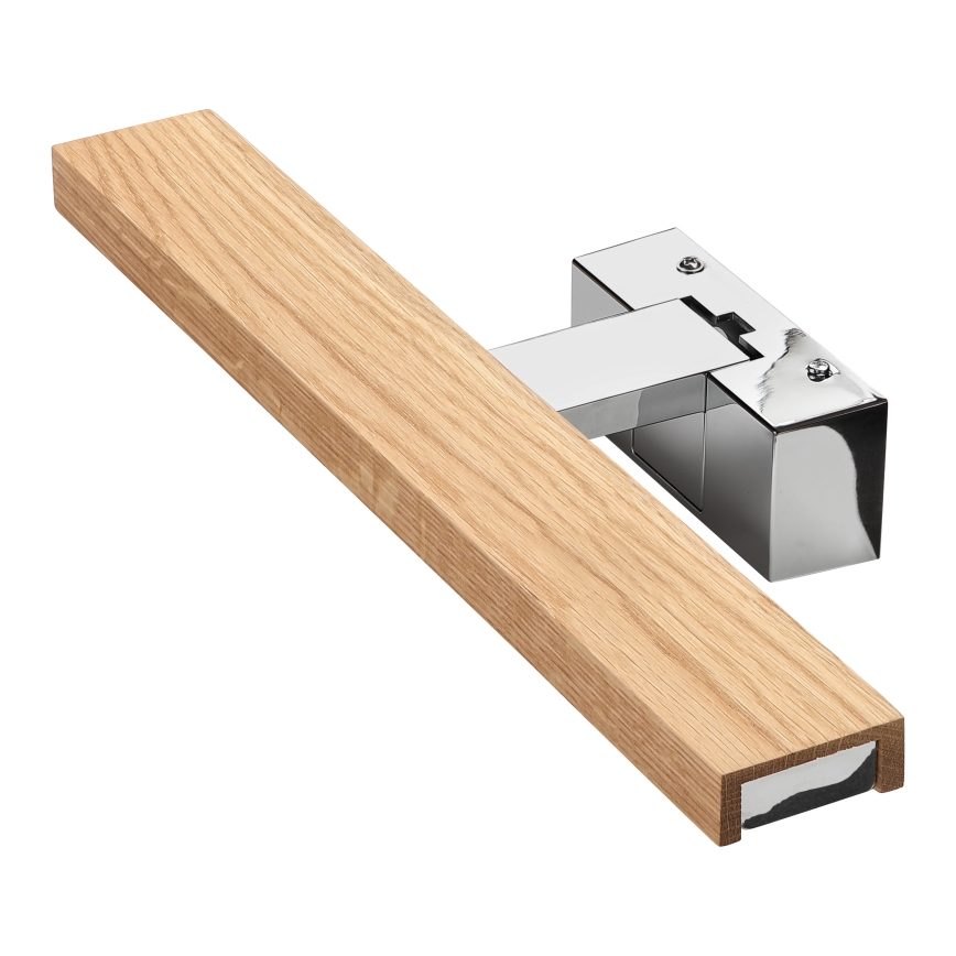 Brilagi - LED Koupelnové osvětlení zrcadla 3v1 WOODY MIRROR LED/8W/230V 40 cm IP44 lesklý chrom/dub