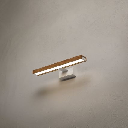 Brilagi - LED Koupelnové osvětlení zrcadla 3v1 WOODY MIRROR LED/8W/230V 40 cm IP44 bílá/dub