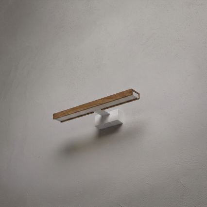 Brilagi - LED Koupelnové osvětlení zrcadla 3v1 WOODY MIRROR LED/8W/230V 40 cm IP44 bílá/dub