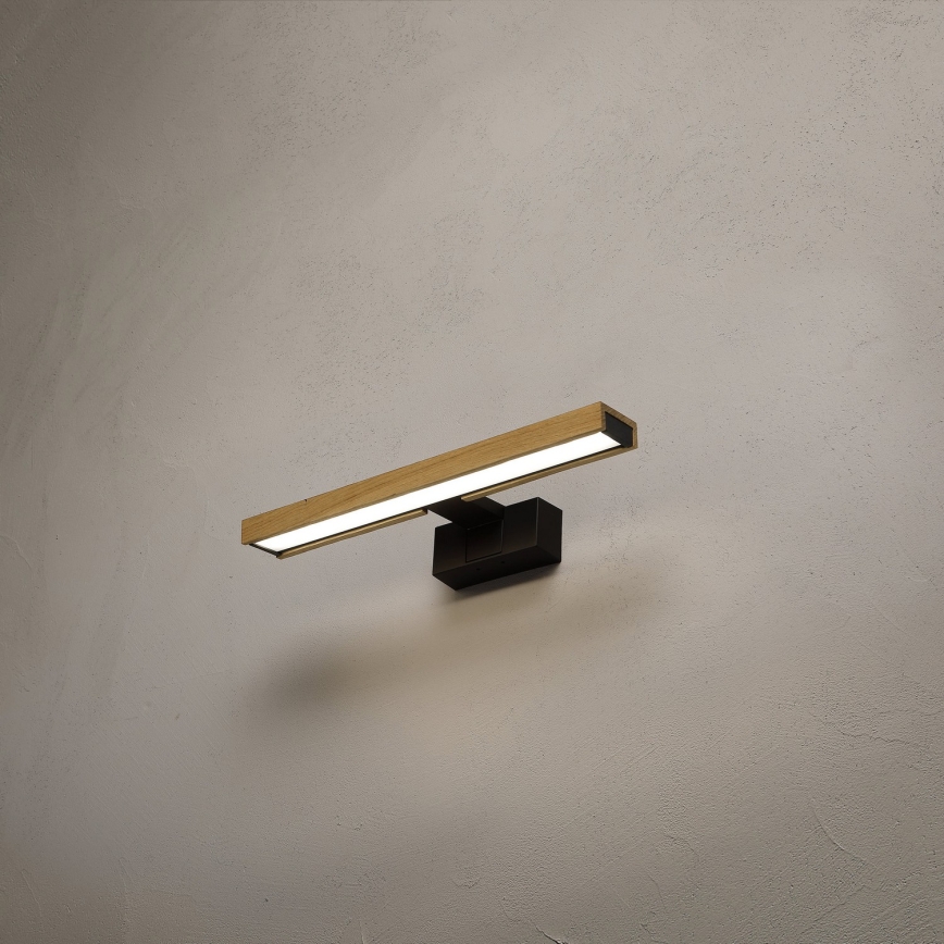 Brilagi - LED Koupelnové osvětlení zrcadla 3v1 WOODY MIRROR LED/8W/230V IP44 černá/dub