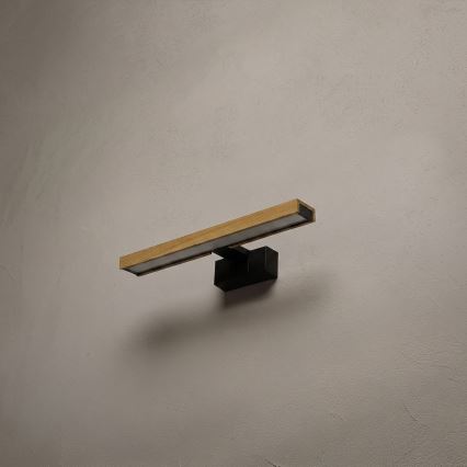 Brilagi - LED Koupelnové osvětlení zrcadla 3v1 WOODY MIRROR LED/8W/230V IP44 černá/dub
