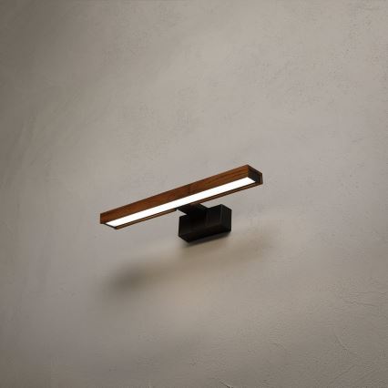 Brilagi - LED Koupelnové osvětlení zrcadla WOODY MIRROR 3v1 LED/8W/230V 40 cm IP44 černá/dub
