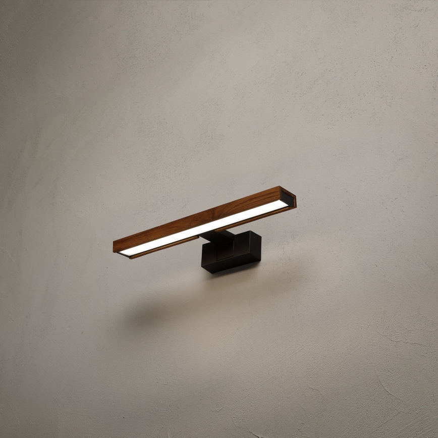 Brilagi - LED Koupelnové osvětlení zrcadla WOODY MIRROR 3v1 LED/8W/230V 40 cm IP44 černá/dub