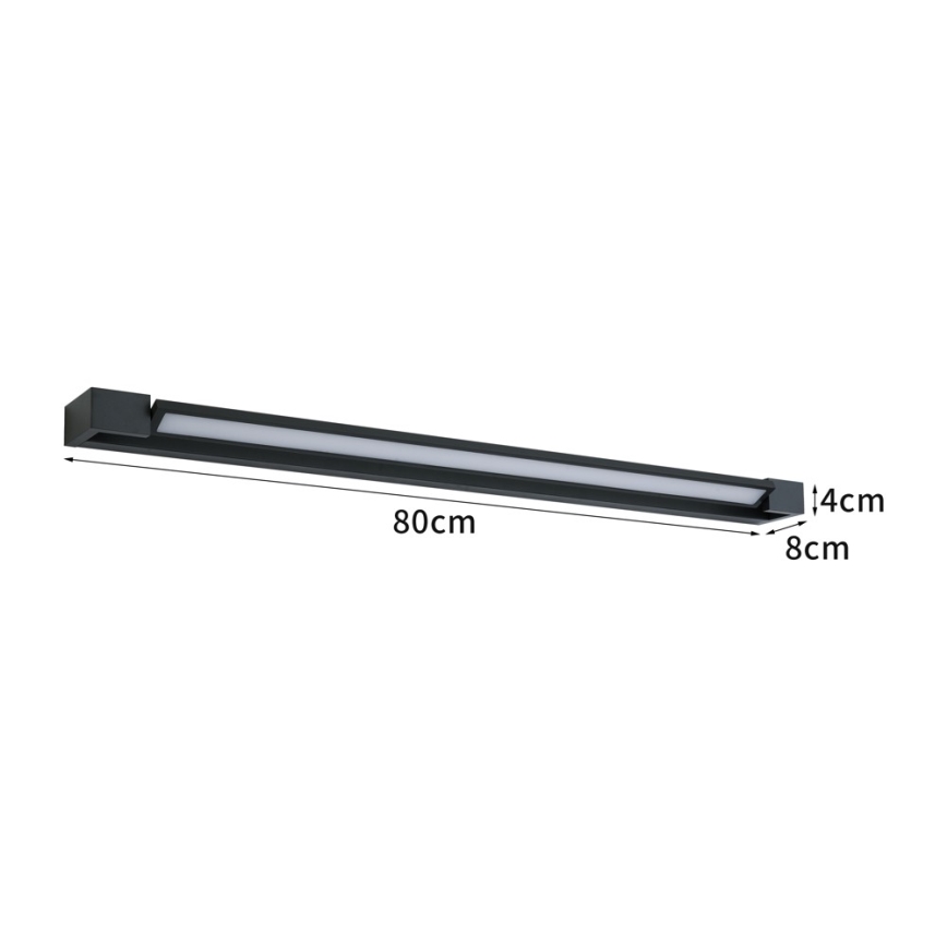 BRILAGI - LED Koupelnové osvětlení zrcadla AQUA LINE LED/20W/230V 80 cm IP44 černá CRI 90