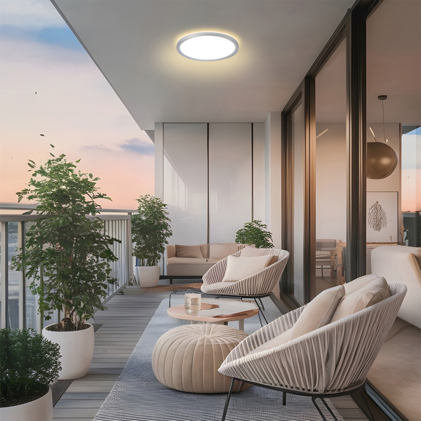 Brilagi - LED Koupelnové stropní svítidlo ULTRA SLIM LED/12W/230V pr. 22,5 cm stříbrná IP54