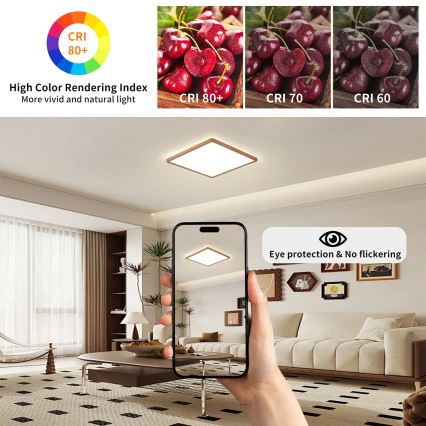 Brilagi - LED Koupelnové stropní svítidlo ULTRA SLIM LED/18W/230V 30x30 cm rose gold IP54