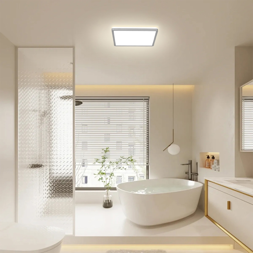 Brilagi - LED Koupelnové stropní svítidlo ULTRA SLIM LED/18W/230V 30x30 cm stříbrná IP54