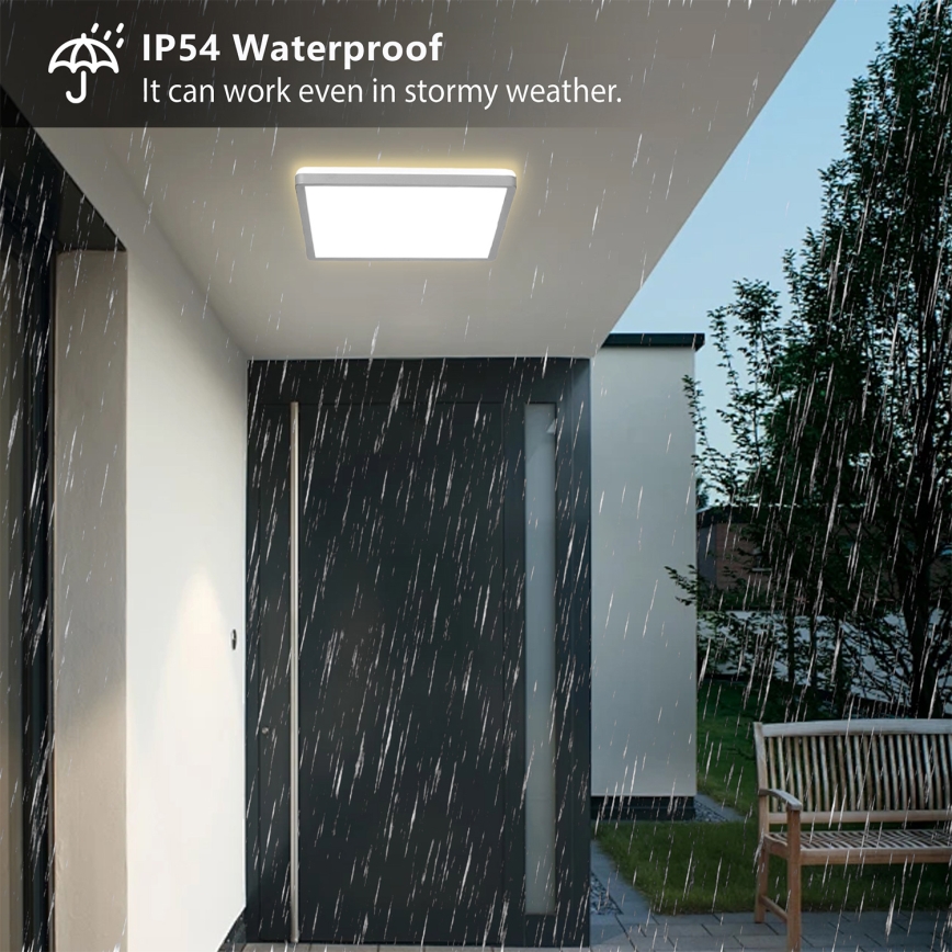 Brilagi - LED Koupelnové stropní svítidlo ULTRA SLIM LED/18W/230V 30x30 cm stříbrná IP54