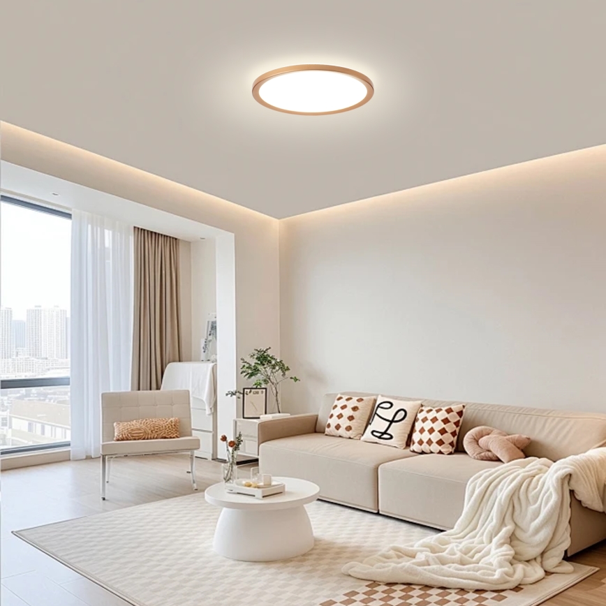 Brilagi - LED Koupelnové stropní svítidlo ULTRA SLIM LED/18W/230V pr. 30 cm rose gold IP54