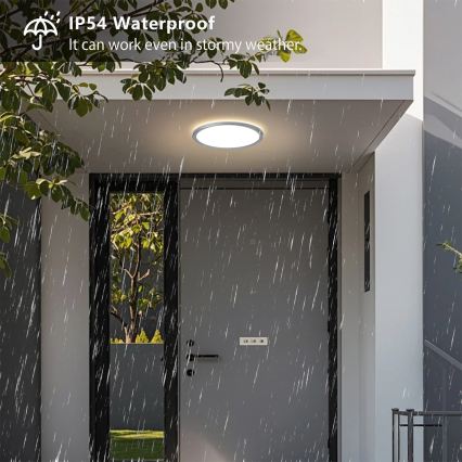 Brilagi - LED Koupelnové stropní svítidlo ULTRA SLIM LED/18W/230V pr. 30 cm stříbrná IP54