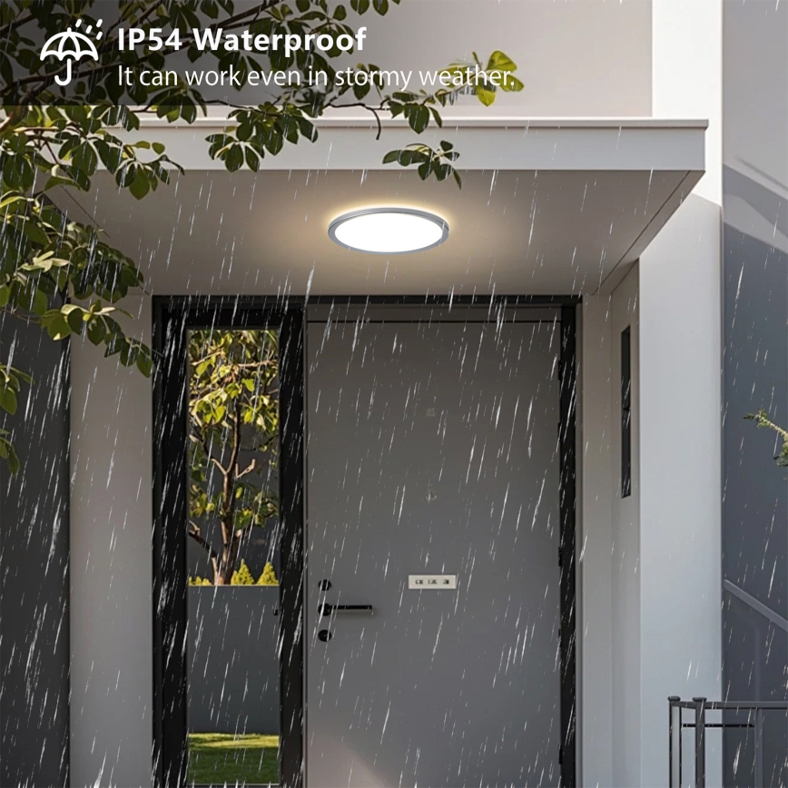 Brilagi - LED Koupelnové stropní svítidlo ULTRA SLIM LED/18W/230V pr. 30 cm stříbrná IP54