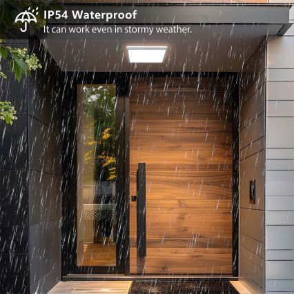 Brilagi - LED Koupelnové stropní svítidlo ULTRA SLIM LED/24W/230V 42x42 cm stříbrná IP54