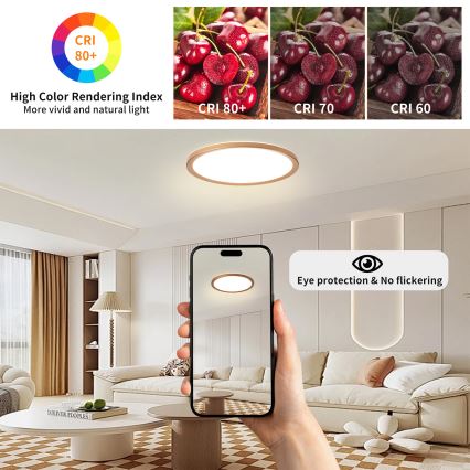 Brilagi - LED Koupelnové stropní svítidlo ULTRA SLIM LED/24W/230V pr. 42 cm rose gold IP54