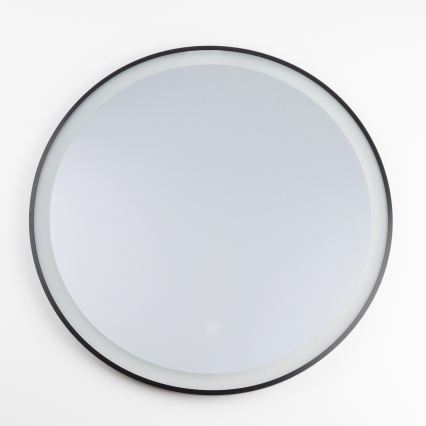 Brilagi - LED Koupelnové zrcadlo ASTI LED/19W/230V pr. 60 cm černá IP44 CRI 90 stmívatelné + CCT