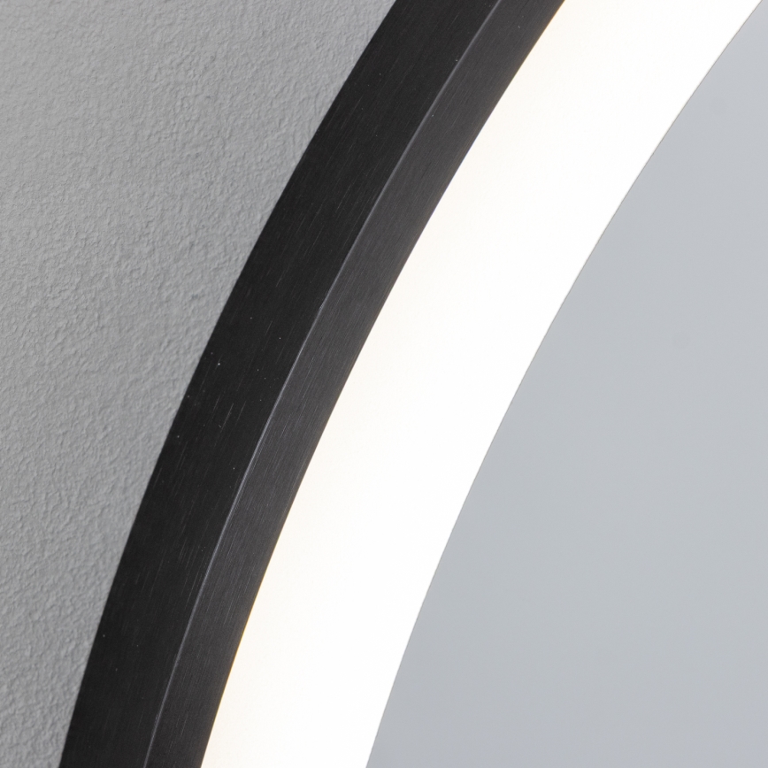 Brilagi - LED Koupelnové zrcadlo ASTI LED/19W/230V pr. 60 cm černá IP44 CRI 90 stmívatelné + CCT