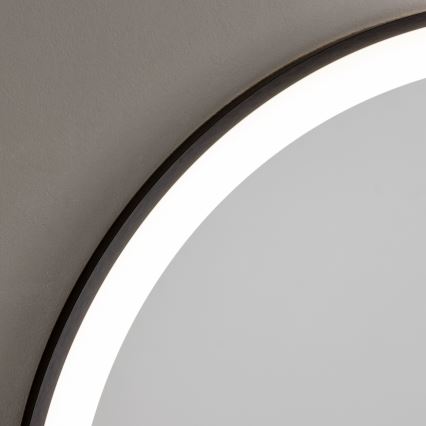 Brilagi - LED Koupelnové zrcadlo ASTI LED/19W/230V pr. 60 cm černá IP44 CRI 90 stmívatelné + CCT