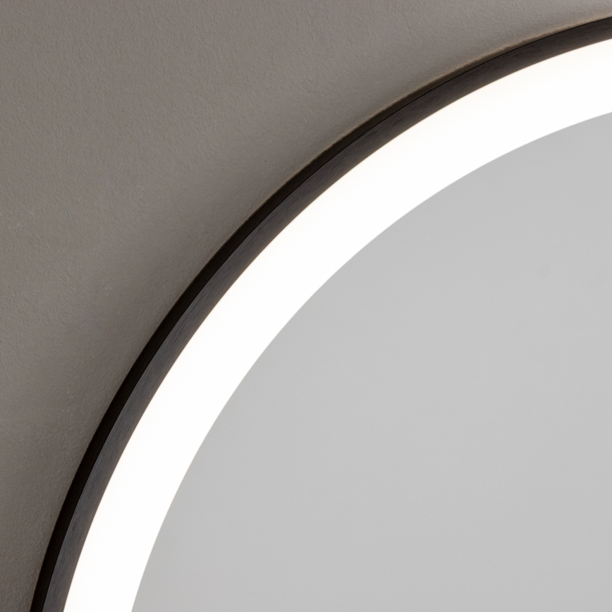 Brilagi - LED Koupelnové zrcadlo ASTI LED/19W/230V pr. 60 cm černá IP44 CRI 90 stmívatelné + CCT