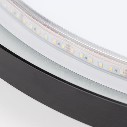 Brilagi - LED Koupelnové zrcadlo ASTI LED/19W/230V pr. 60 cm černá IP44 CRI 90 stmívatelné + CCT