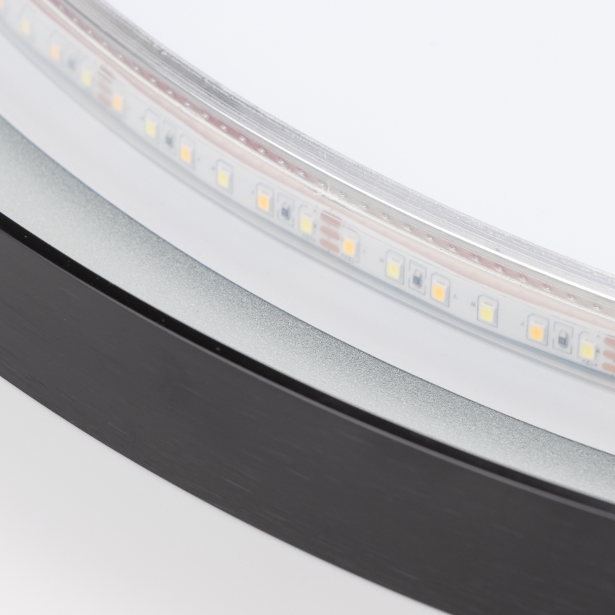 Brilagi - LED Koupelnové zrcadlo ASTI LED/19W/230V pr. 60 cm černá IP44 CRI 90 stmívatelné + CCT