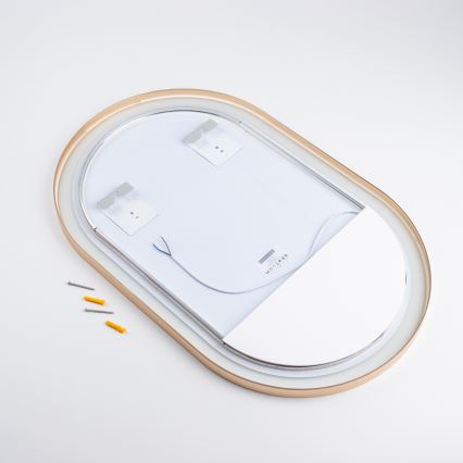 Brilagi - LED Koupelnové zrcadlo ERBA LED/25W/230V 50x80 cm zlatá IP44 CRI 90 stmívatelné + CCT