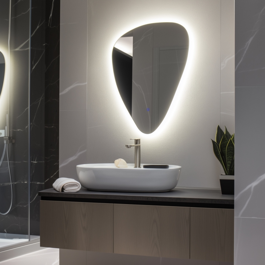 Brilagi - LED Koupelnové zrcadlo GOCCIA LED/19W/230V 67x50 cm IP44 CRI 90 stmívatelné + CCT