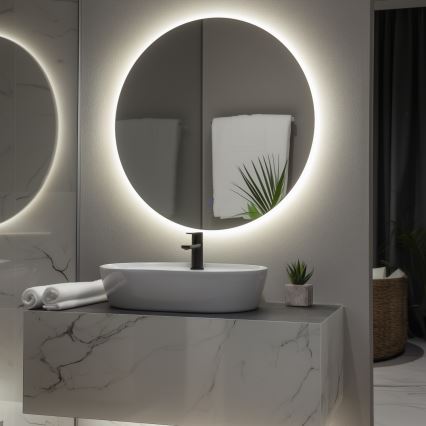 Brilagi - LED Koupelnové zrcadlo LUNA LED/26W/230V pr. 80 cm IP44 CRI 90 stmívatelné + CCT