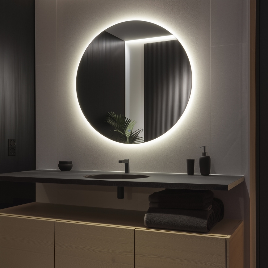 Brilagi - LED Koupelnové zrcadlo LUNA LED/32W/230V pr. 100 cm IP44 CRI 90 stmívatelné +CCT