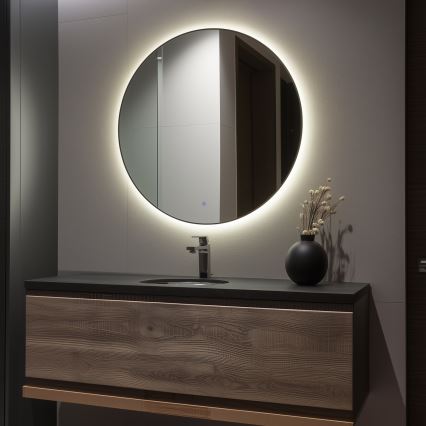 Brilagi - LED Koupelnové zrcadlo VENA BLACK LED/32W/230V pr. 100 cm IP44 CRI 90 stmívatelné + CCT