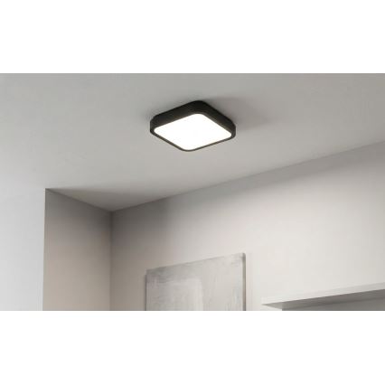 BRILAGI - LED Koupelnové stropní svítidlo se senzorem ZENNA LED/12W/230V 24x24 cm IP44 černá + dálkové ovládání