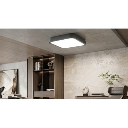 BRILAGI - LED Koupelnové stropní svítidlo se senzorem ZENNA LED/18W/230V 28,5x28,5 cm IP44 antracit + dálkové ovládání