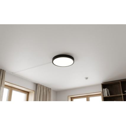 BRILAGI - LED Koupelnové stropní svítidlo se senzorem ZENNA LED/18W/230V pr. 29,5 cm IP44 černá + dálkové ovládání