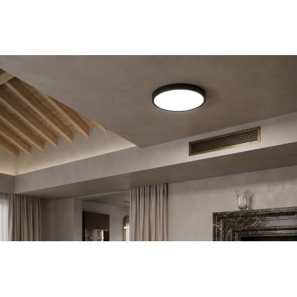 BRILAGI - LED Koupelnové stropní svítidlo se senzorem ZENNA LED/18W/230V pr. 29,5 cm IP44 černá + dálkové ovládání