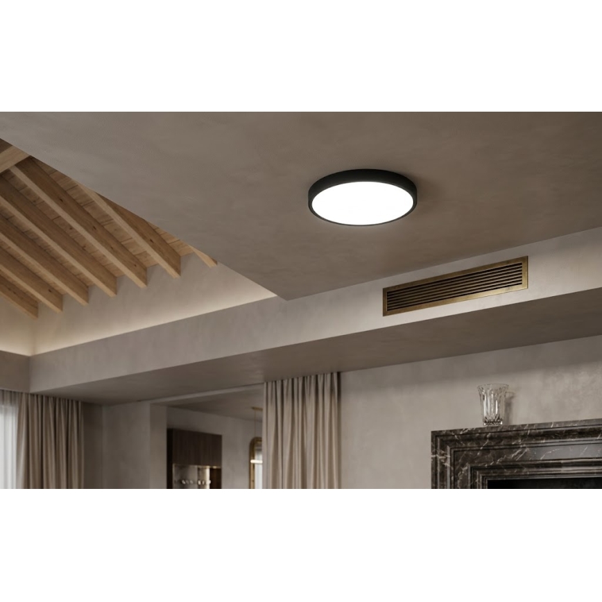 BRILAGI - LED Koupelnové stropní svítidlo se senzorem ZENNA LED/18W/230V pr. 29,5 cm IP44 černá + dálkové ovládání