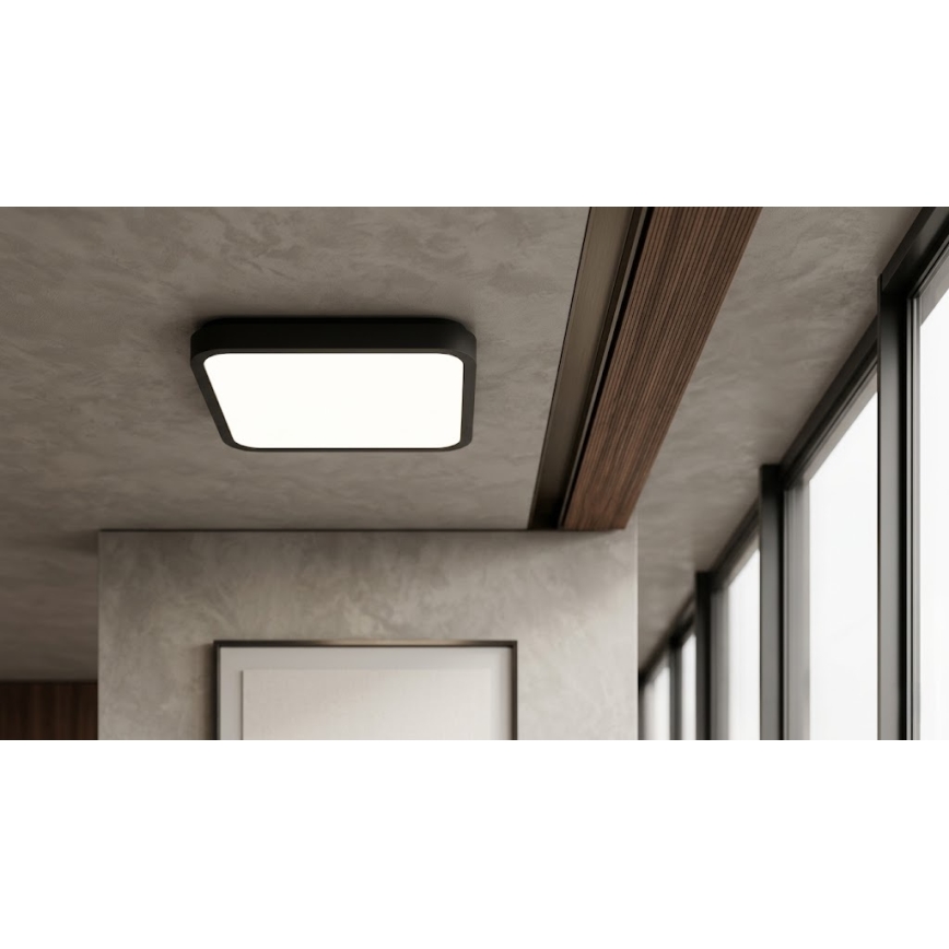 BRILAGI - LED Koupelnové stropní svítidlo se senzorem ZENNA LED/24W/230V 34,5x34,5 cm IP44 černá + dálkové ovládání