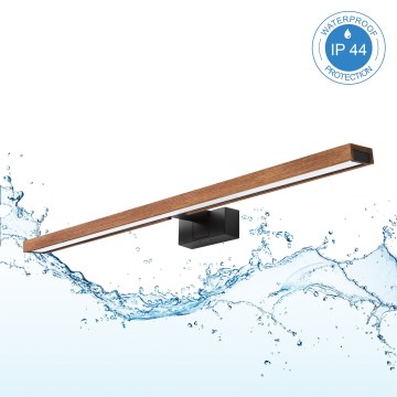 Brilagi - LED Koupelnové osvětlení zrcadla 3v1 WOODY MIRROR LED/15W/230V 80 cm IP44 černá/dub třešeň