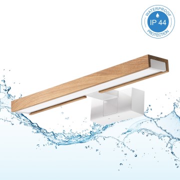 Brilagi - LED Koupelnové osvětlení zrcadla 3v1 WOODY MIRROR LED/8W/230V 40 cm IP44 bílá/dub