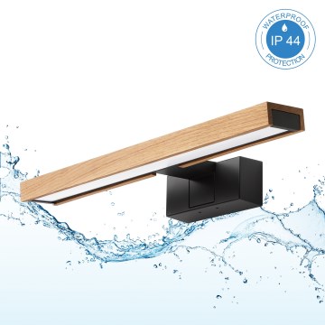 Brilagi - LED Koupelnové osvětlení zrcadla 3v1 WOODY MIRROR LED/8W/230V IP44 černá/dub