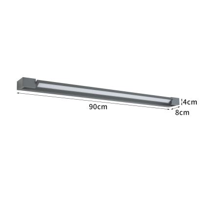 Brilagi - LED Koupelnové osvětlení zrcadla AQUA LINE LED/24W/230V 90 cm IP44 antracit