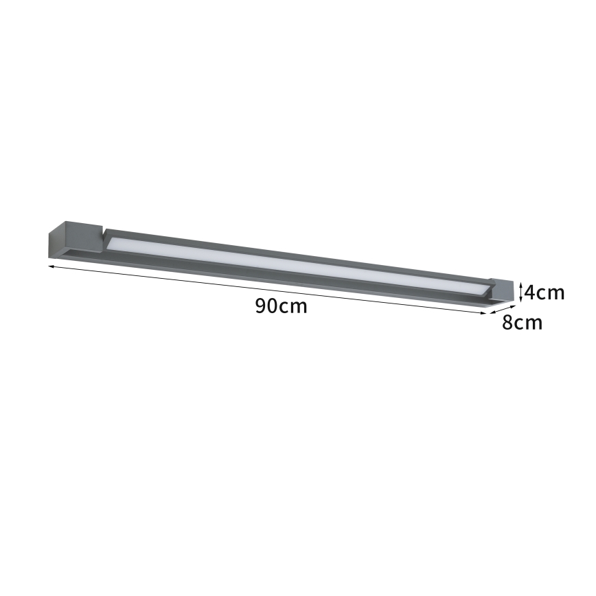 Brilagi - LED Koupelnové osvětlení zrcadla AQUA LINE LED/24W/230V 90 cm IP44 antracit