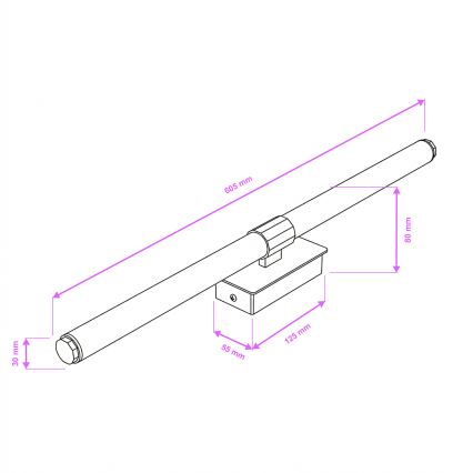 Brilagi - LED Koupelnové osvětlení zrcadla DIANA LED/10W/230V 60 cm IP44 lesklý chrom