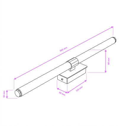 Brilagi - LED Koupelnové osvětlení zrcadla DIANA LED/10W/230V 60 cm IP44 černá