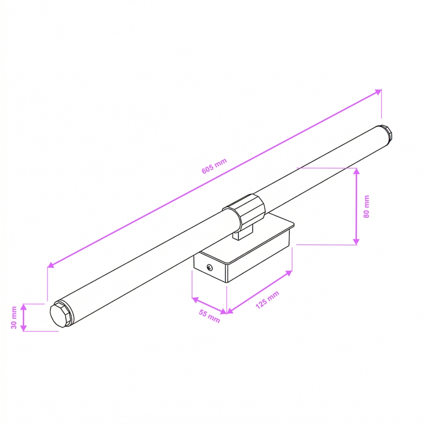 Brilagi - LED Koupelnové osvětlení zrcadla DIANA LED/10W/230V 60 cm IP44 černá